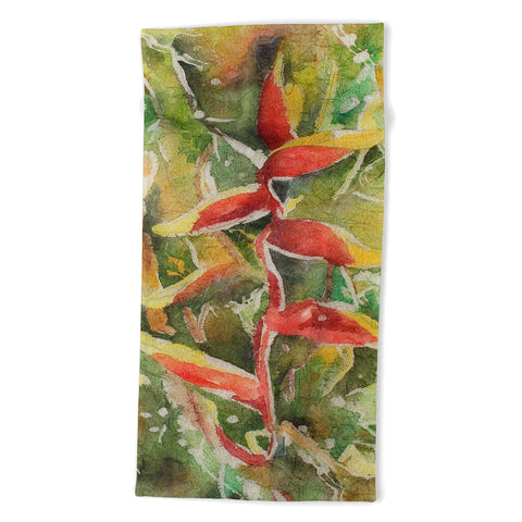Rosie Brown Heliconia Beach Towel