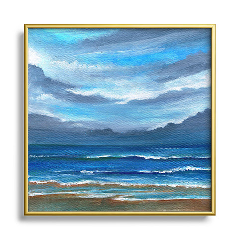 Rosie Brown Here Comes The Rain Metal Square Framed Art Print