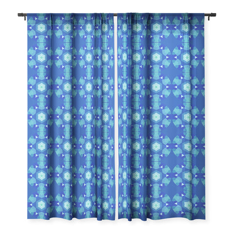 Rosie Brown Lady Blue Sheer Window Curtain