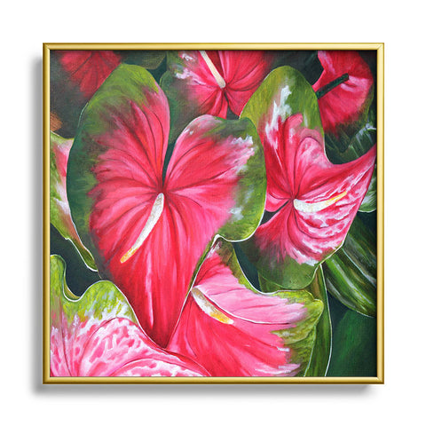 Rosie Brown Lady In Red Metal Square Framed Art Print