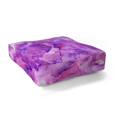 Rosie Brown Magenta Marble Floor Pillow Square