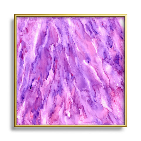 Rosie Brown Magenta Marble Metal Square Framed Art Print