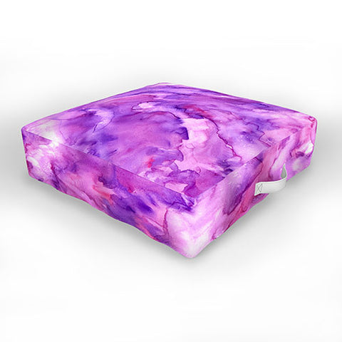 Rosie Brown Magenta Marble Outdoor Floor Cushion