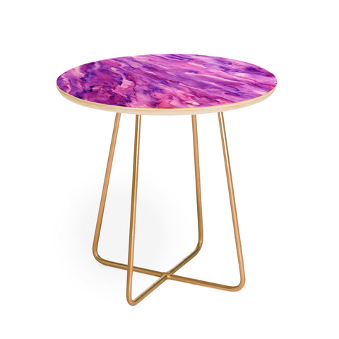 Rosie Brown Magenta Marble Round Side Table