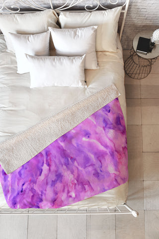 Rosie Brown Magenta Marble Fleece Throw Blanket