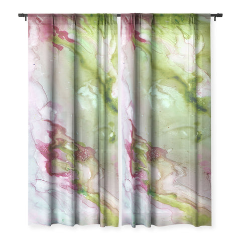 Rosie Brown Magenta Ribbons Sheer Non Repeat