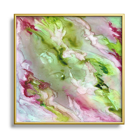 Rosie Brown Magenta Ribbons Square Metal Framed Art Print