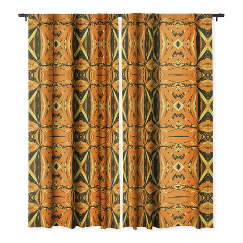 Rosie Brown Orange Bromeliad Blackout Window Curtain