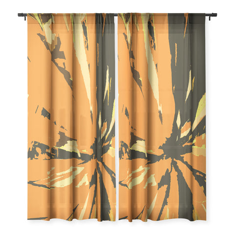 Rosie Brown Orange Bromeliad Sheer Non Repeat