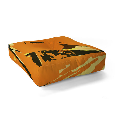 Rosie Brown Orange Bromeliad Floor Pillow Square