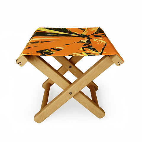 Rosie Brown Orange Bromeliad Folding Stool