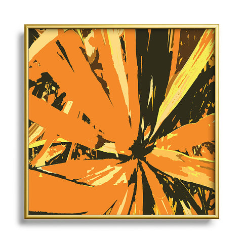 Rosie Brown Orange Bromeliad Metal Square Framed Art Print