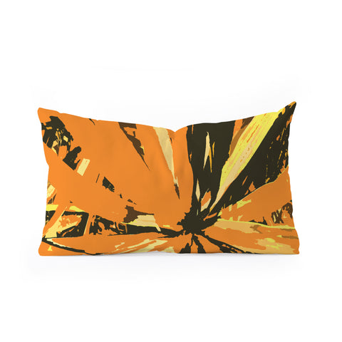 Rosie Brown Orange Bromeliad Oblong Throw Pillow