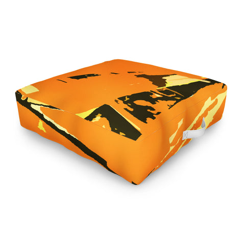 Rosie Brown Orange Bromeliad Outdoor Floor Cushion