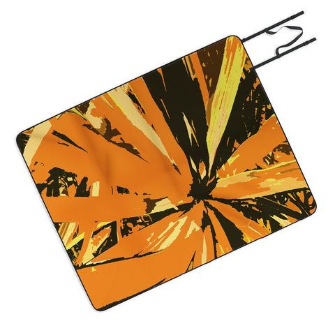 Rosie Brown Orange Bromeliad Picnic Blanket