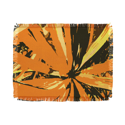 Rosie Brown Orange Bromeliad Throw Blanket