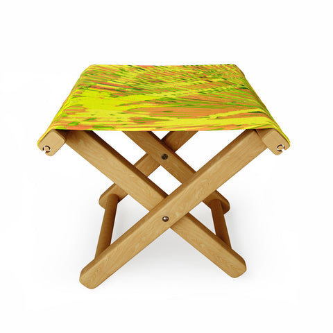 Rosie Brown Orange Palms Folding Stool