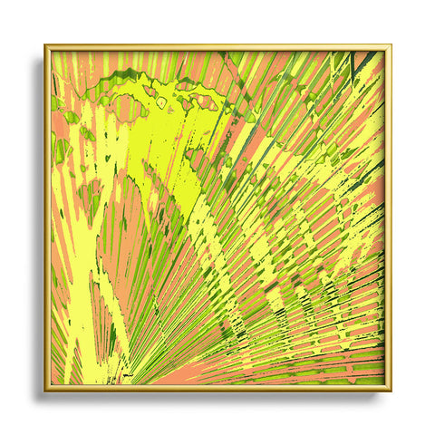 Rosie Brown Orange Palms Square Metal Framed Art Print