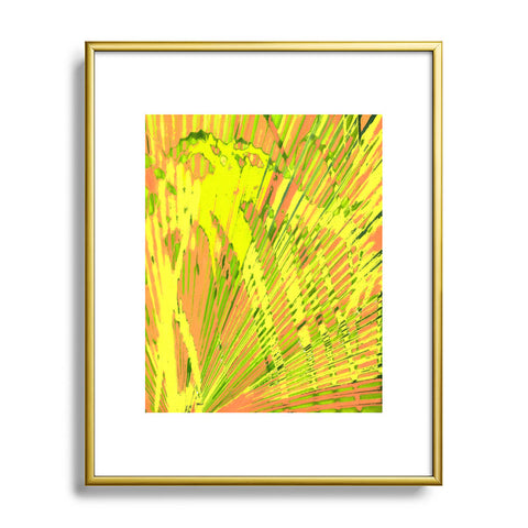 Rosie Brown Orange Palms Metal Framed Art Print