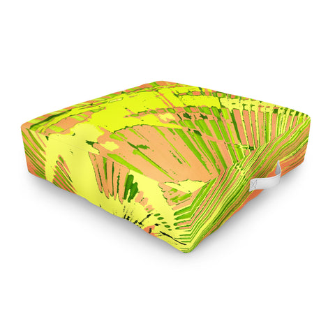 Rosie Brown Orange Palms Outdoor Floor Cushion