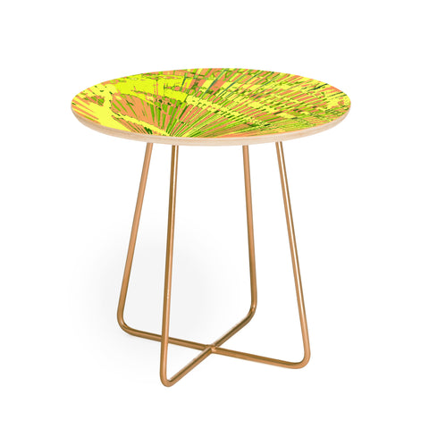 Rosie Brown Orange Palms Round Side Table