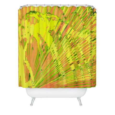 Rosie Brown Orange Palms Shower Curtain