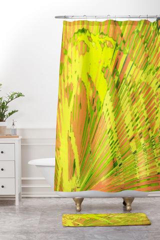 Rosie Brown Orange Palms Shower Curtain And Mat