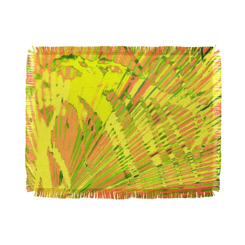 Rosie Brown Orange Palms Throw Blanket
