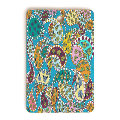 Rosie Brown Painted Paisley Blue Cutting Board Rectangle