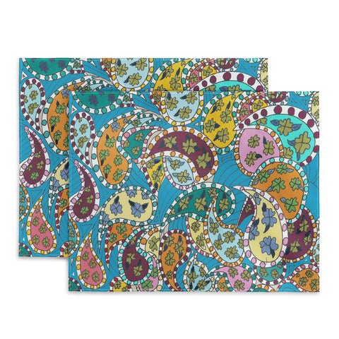 Rosie Brown Painted Paisley Blue Placemat