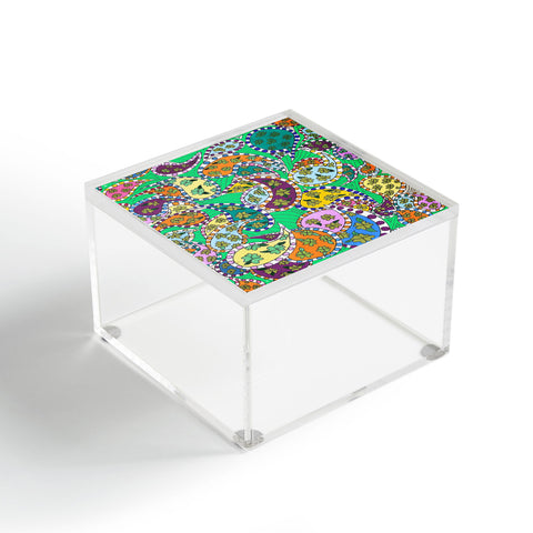 Rosie Brown Painted Paisley Green Acrylic Box