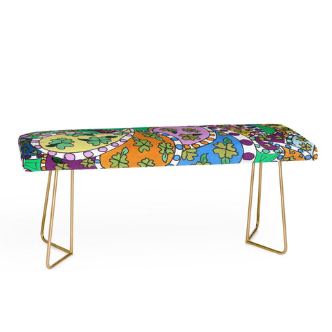 Rosie Brown Painted Paisley Green Bench