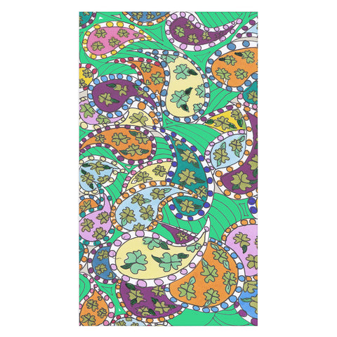 Rosie Brown Painted Paisley Green Tablecloth