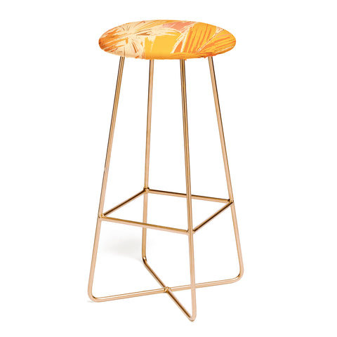 Rosie Brown Palm Explosion Bar Stool