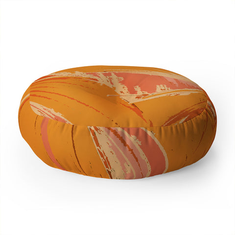 Rosie Brown Palm Explosion Floor Pillow Round