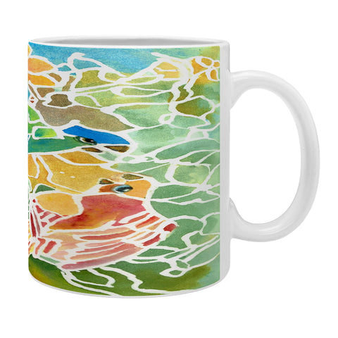 Rosie Brown Parakeets Stain Glass Coffee Mug