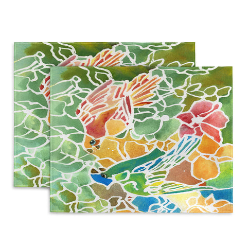 Rosie Brown Parakeets Stain Glass Placemat