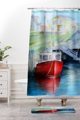 Rosie Brown Peggys Cove Shower Curtain And Mat