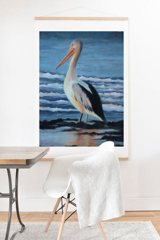 Rosie Brown Pelican Wading 2 Art Print And Hanger