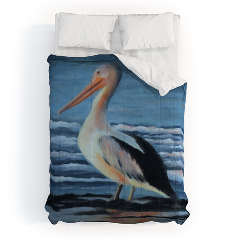 Rosie Brown Pelican Wading 2 Comforter