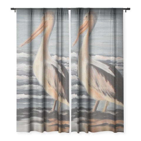 Rosie Brown Pelican Wading 2 Sheer Non Repeat