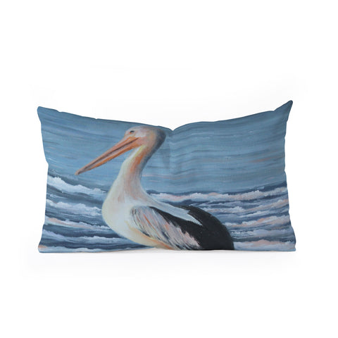 Rosie Brown Pelican Wading 2 Oblong Throw Pillow