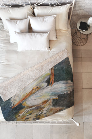 Rosie Brown Pelicans 1 Fleece Throw Blanket
