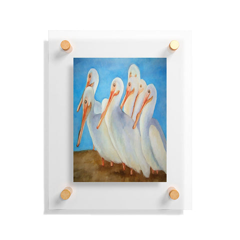 Rosie Brown Pelicans On Parade Floating Acrylic Print