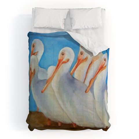 Rosie Brown Pelicans On Parade Comforter
