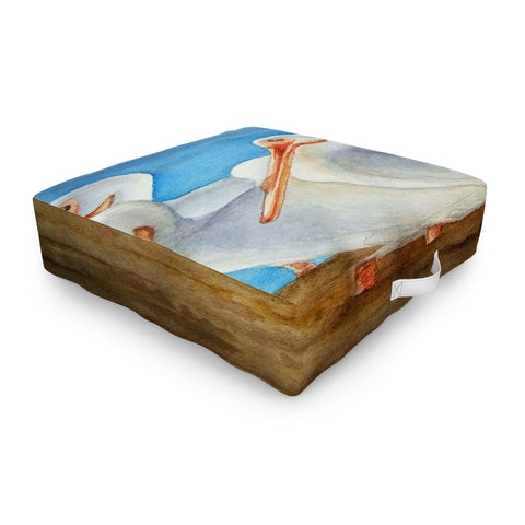 Rosie Brown Pelicans On Parade Outdoor Floor Cushion