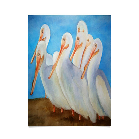 Rosie Brown Pelicans On Parade Poster