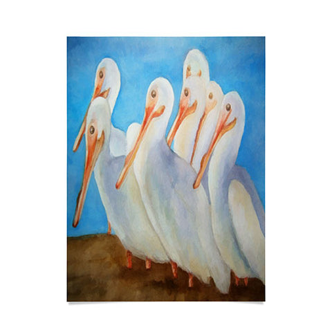 Rosie Brown Pelicans On Parade Poster
