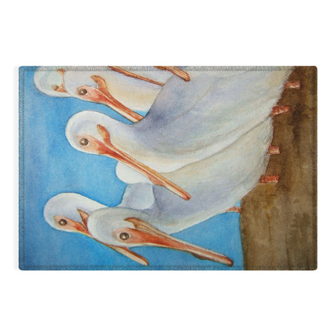 Rosie Brown Pelicans On Parade Outdoor Rug