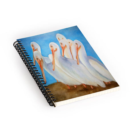 Rosie Brown Pelicans On Parade Spiral Notebook